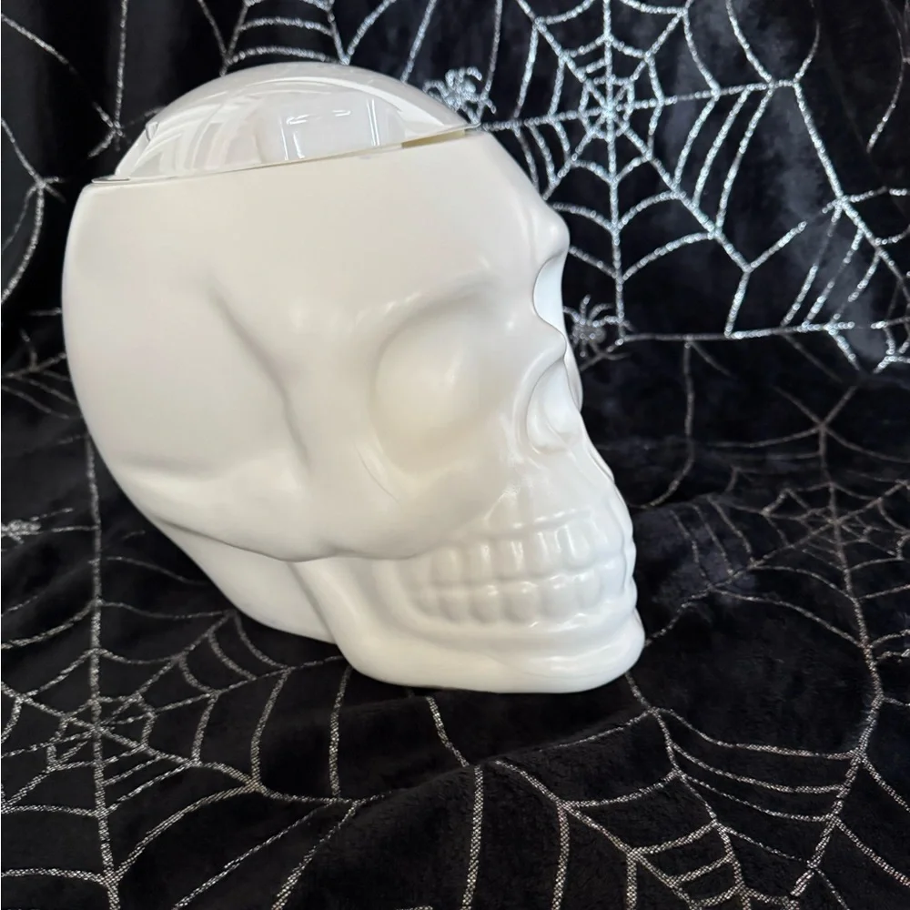 White‎ Skull Plastic Blow Mold Cookie Jar
